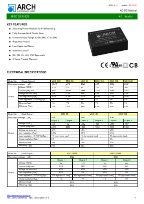 MSC-9S Datasheet PDF ARCH Electronics