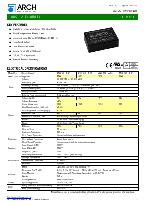 ANC-5S15D-E1 Datasheet PDF ARCH Electronics
