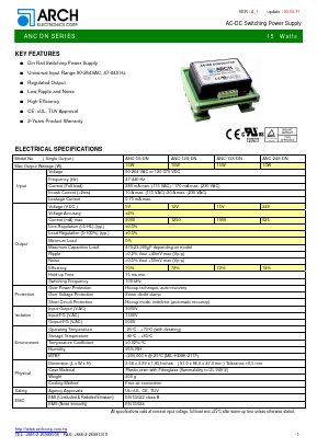 ANC-5S15D-DN Datasheet PDF ARCH Electronics