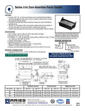 24-516-11S Datasheet PDF Aries Electronics, Inc.
