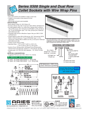 12-0508-31 Datasheet PDF Aries Electronics, Inc.