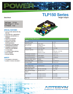 TLP150R-96S24J Datasheet PDF Artesyn Technologies