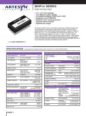 MHP10 Datasheet PDF Artesyn Technologies