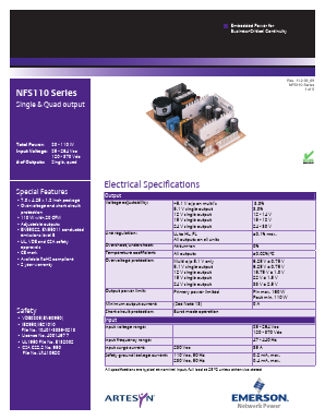 NFS110 Datasheet PDF Artesyn Technologies