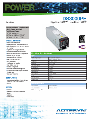 DS3000PE-3 Datasheet PDF Artesyn Technologies