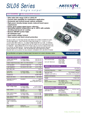 SIL06 Datasheet PDF Artesyn Technologies