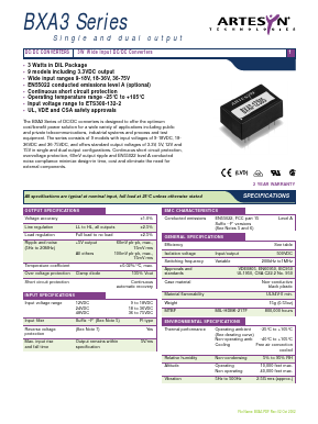 BXA3-12S3V3 Datasheet PDF Artesyn Technologies