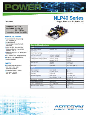 NLP40-76T366J Datasheet PDF Artesyn Technologies