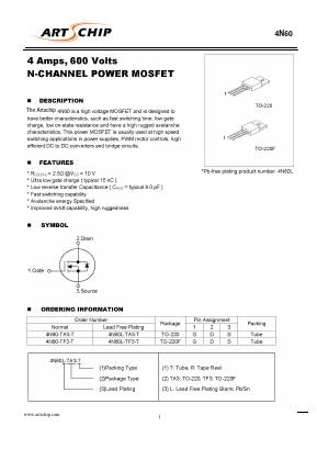 4N60-TF3-T Datasheet PDF ARTSCHIP ELECTRONICS CO.,LMITED.