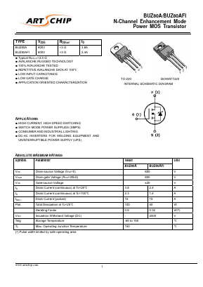 BUZ80A Datasheet PDF ARTSCHIP ELECTRONICS CO.,LMITED.