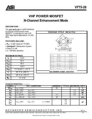 ASI10701 Datasheet PDF Advanced Semiconductor