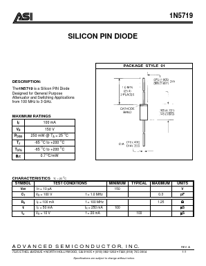 1N5719 Datasheet PDF Advanced Semiconductor