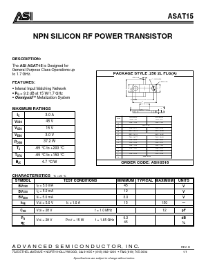 ASAT15 Datasheet PDF Advanced Semiconductor