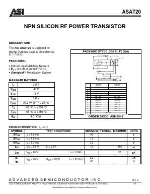 ASI10519 Datasheet PDF Advanced Semiconductor