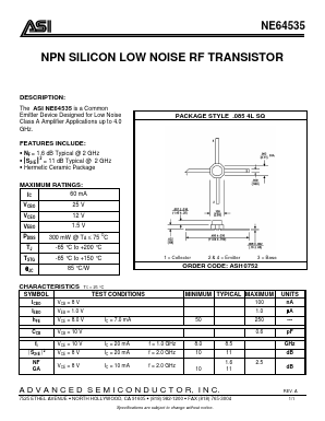 ASI10752 Datasheet PDF Advanced Semiconductor