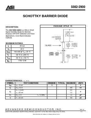 5082-2900 Datasheet PDF Advanced Semiconductor