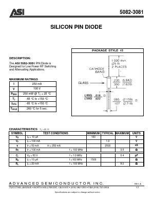 5082-3081 Datasheet PDF Advanced Semiconductor