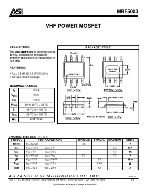 MRF5003 Datasheet PDF Advanced Semiconductor
