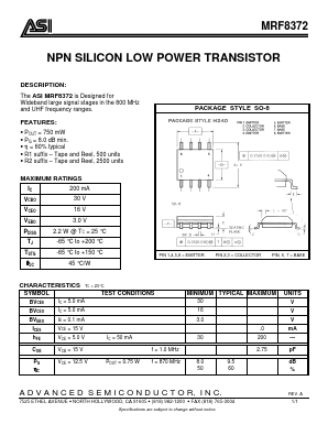 MRF8372 Datasheet PDF Advanced Semiconductor