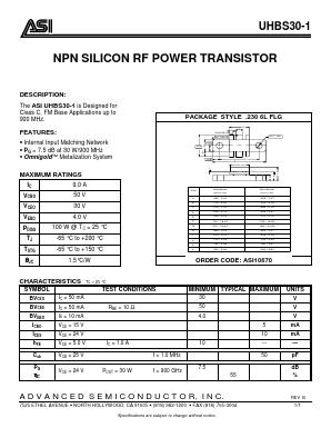 UHBS30-1 Datasheet PDF Advanced Semiconductor
