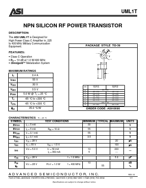 UML1T Datasheet PDF Advanced Semiconductor