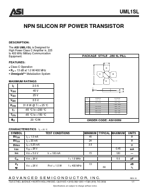 UML1SL Datasheet PDF Advanced Semiconductor