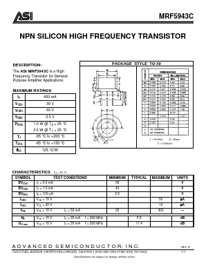 MRF5943C Datasheet PDF Advanced Semiconductor