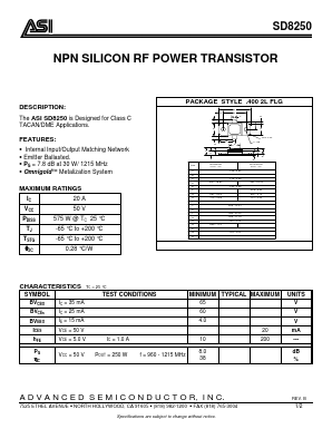 SD8250 Datasheet PDF Advanced Semiconductor