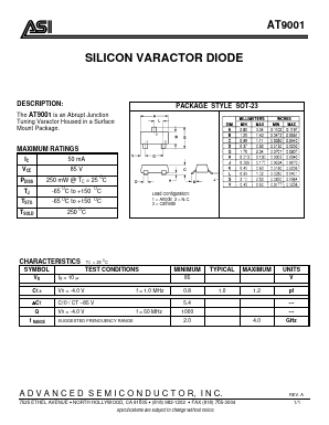 AT9001 Datasheet PDF Advanced Semiconductor