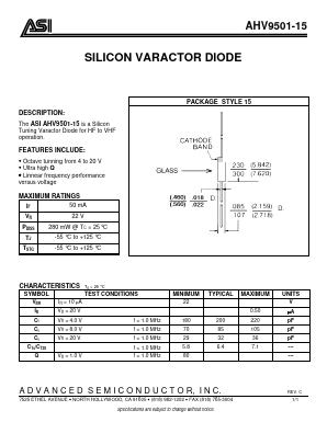 AHV9501-15 Datasheet PDF Advanced Semiconductor