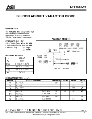 AT12016-21 Datasheet PDF Advanced Semiconductor
