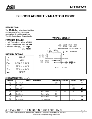 AT12017-21 Datasheet PDF Advanced Semiconductor