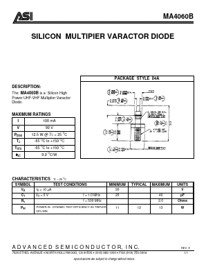 MA4060B Datasheet PDF Advanced Semiconductor