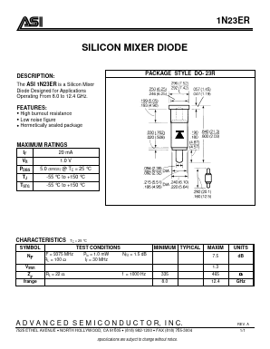 1N23ER Datasheet PDF Advanced Semiconductor