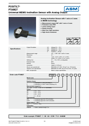 PTAM27-2-15-U6-CW Datasheet PDF ASM GmbH