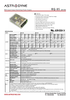 RQ-85D_ Datasheet PDF Astrodyne Corporation