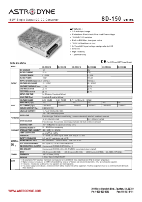 SD-150B-12 Datasheet PDF Astrodyne Corporation