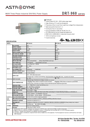 DRT-960-48 Datasheet PDF Astrodyne Corporation