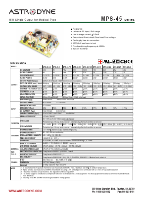 MPS-45-24 Datasheet PDF Astrodyne Corporation