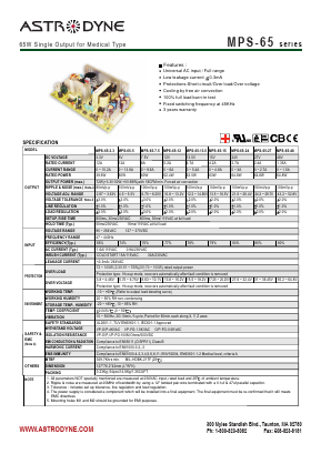 MPS-65-27 Datasheet PDF Astrodyne Corporation