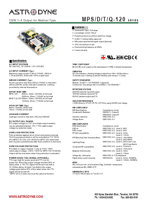 MPS-120-5 Datasheet PDF Astrodyne Corporation