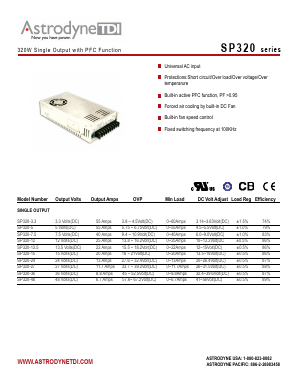 SP320-7.5 Datasheet PDF Astrodyne Corporation