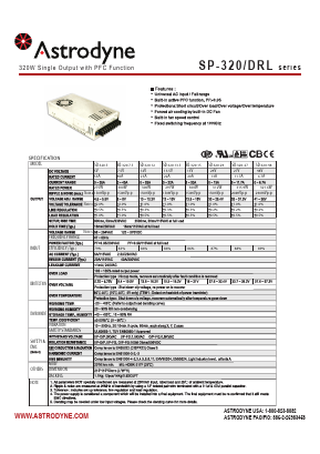 SP-320-12 Datasheet PDF Astrodyne Corporation