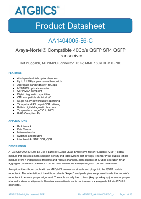 AA1404005-E6-C Datasheet PDF ATGBICS by Approved Technology