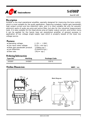S4580P Datasheet PDF AUK -> KODENSHI CORP