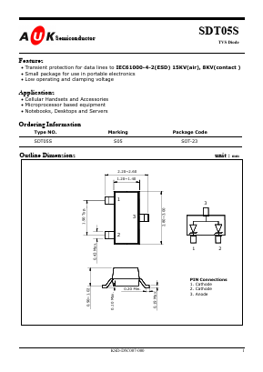 SDT05S Datasheet PDF AUK -> KODENSHI CORP