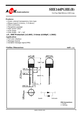 SHE144PGHE Datasheet PDF AUK -> KODENSHI CORP