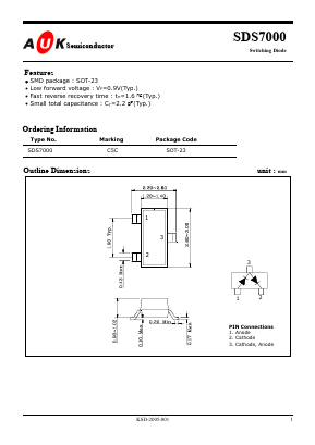 SDS7000 Datasheet PDF AUK -> KODENSHI CORP