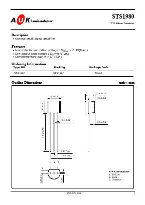 STS1980 Datasheet PDF AUK -> KODENSHI CORP