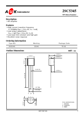 2SC5345 Datasheet PDF AUK -> KODENSHI CORP